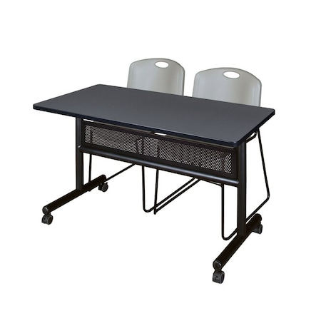 Kobe Rectangle FlipTop Table, 48" W, 29" H, Laminate Top, Gray MKFTM4824GY44GY
